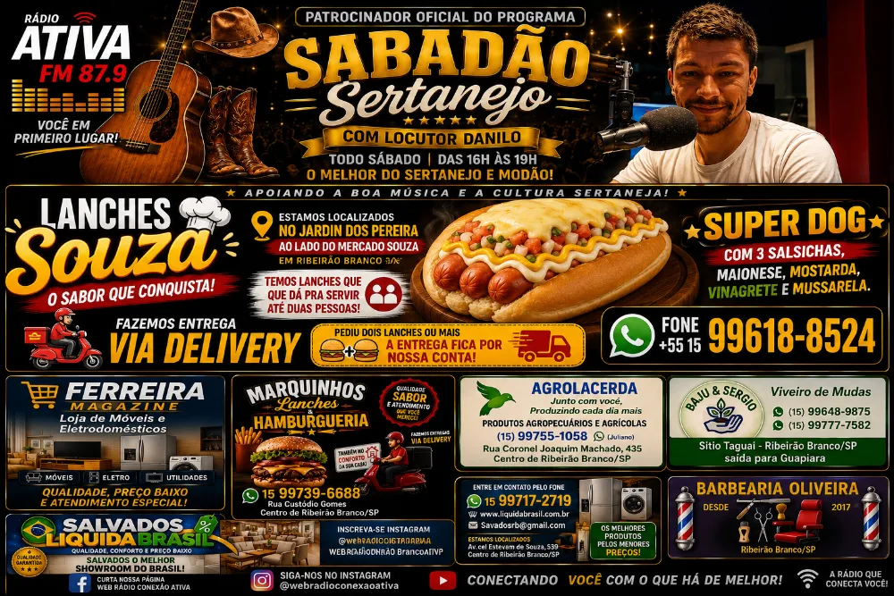 Parcerias da web Rádio conexão Ativa e Sabadão Sertanejo pela Rádio Ativa